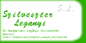 szilveszter leganyi business card